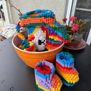 Bear Lego build blocks building blocks and instructions. Rain bow Kaws bear